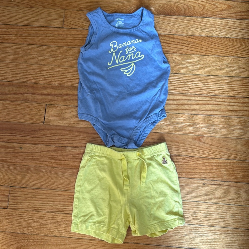 Cute outfit shorts are baby gap and top is from Carter’s